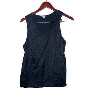 Lunya Black 100% silk tulip pajama tank top sz XL